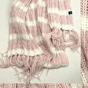 NWT Gap Y2K Light Pink White Striped Knit Scarf Deadstock 2005 OS Sequin